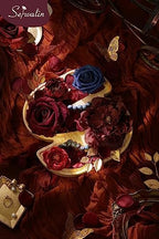 Serwalin Burgundy Navy Artificial Flowers Silk Rose Flowers for Wedding - Image 3