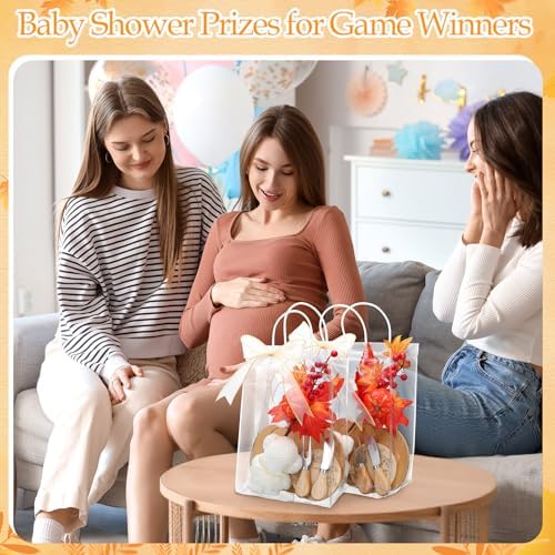 Reallnaive 49 Pcs Baby Shower Prizes for Game Players 6 Set Cheese Board Fork Knives Coasters Towel Leaves Branches Thanks Card and Gift Bag for Baby Showers Wedding Bridal Shower Party(Thanksgiving) - Image 5