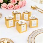 FEIYI 20 PCS Favor Boxes, Gold Candy Boxes 2.55x2.55x2.55 - Image 6