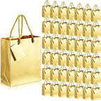 Seajan 50 Pack Metallic Gold Gift Bags with Handles and Tags for Parties by Seajan