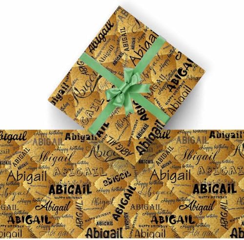 AOFUN Boys Mens Wrapping Paper - Custom Name Text Wrapping Papper Roll with Printed Name - Birthday 5 Rolls 58" x 23" - Image 2