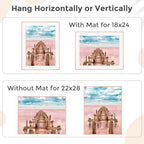 FLYJOE 22x28 Metal Picture Frame For Wall With Mat For 18x24, 22''x28'' Aluminum Photo Frames With Tempered Glass, Minimalist Modern Poster Frame Horizontal And Vertical Formats, Rose Gold - Image 2