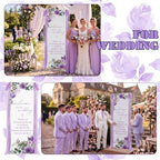 Floral Wedding Welcome Sign Stand with Satin Ribbon(Purple) - Image 5