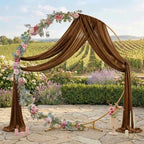 Pack of 1 Wedding Arch Drape Panel Fabric 30" x 40ft - Mocha - Image 3
