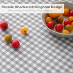 Grey White Gingham Tablecloth Round Dia.90 - Image 5