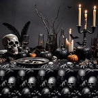 Kochorie 100 Ft x 54 Inch Halloween Graveyard Skeleton Tablecloth Roll with Cutter Box Waterproof Plastic Horror Theme Skeleton Ghouls Photography Backdrop for Halloween Spooky Party Decor - Image 5