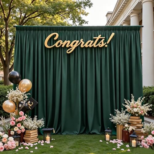 20FT x 10F Blackish Green Backdrop Curtain for Parties, Polyester Curtain Backdrop with Rod Pockets,Photography Photo Booth Backdrop for Wedding,Film Sets,Formal Occasions, Birthday Decoration by Creativepartyuniquedecorat