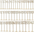 Tinksky 1-40 Wooden Table Numbers with Holder Base for Wedding Home Party Decoration, Pack of 40 by TINKSKY