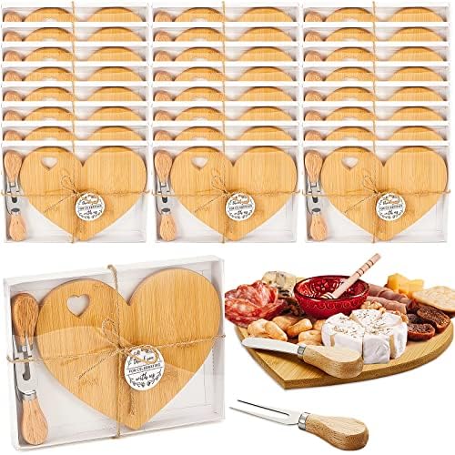 Patelai 24 Set Bridal Shower Game Prize Heart Cheese Board, Bamboo Color by Patelai