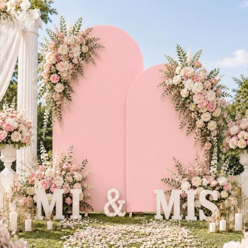 Pink Arch Cover 7.2 and 6ft Spandex Birthday Arch Backdrop Cover Set of 2 - Image 3