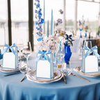 AmazingSpark 50 Pcs White Blue Mini Gift Bags Bulk 6.3 x 3.9 x 2.8 Inch Party Favors Elegant Small Gift Bags with Handles and Ribbon Bows for Wedding Birthday Bridal Baby Shower Party Favors - Image 4