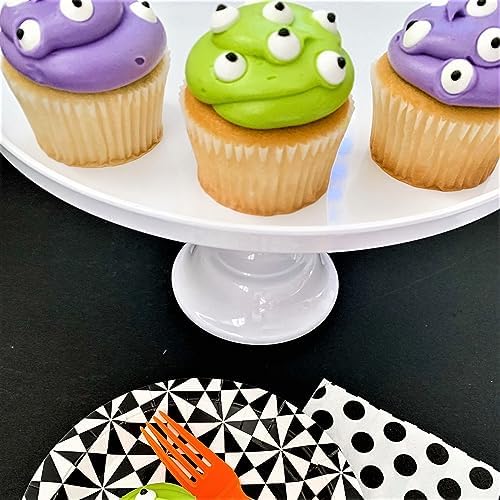 11-Inch White Melamine Cake Stand Pedestal Durable Plastic Dessert Display - Image 4