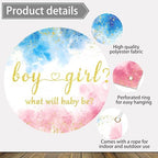 Gender Reveal Decorations Backdrop 12 x 8 ft Blue and Pink Photo Props - Image 5