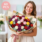 Auihiay 60PCS Artificial Roses, Mix Color Tinted Roses - Image 6