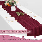 16 Pack Burgundy Cheesecloth Table Runners 20x120 Inch Gauze Table Runner 10FT Easter Cheese Cloth Table Runner Rustic Sheer Runner for Wedding Baby Shower Birthday Party Table Decor - Image 6