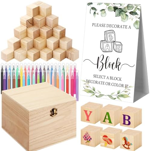 Marsui 136 Pcs Baby Shower Blocks to Decorate Game Kit, Leaf by Marsui