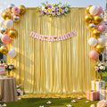 20x10ft Gold Backdrop Curtains Wedding Party Glitter Sequin Curtain Backdrop Fabric Shimmer Drapes Backdrop Bridal Baby Shower Birthday Christmas Photoshoot Background Photography 5x10FT，4 Panels by LittleFunny
