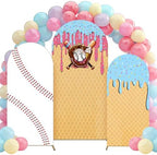 3 Pcs Baseball Ice Cream Arch Backdrop Ice Cream Drip Baseball Party Decor by Unknown