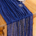DeZerlor Royal Blue Cheesecloth Table Runners 6 Pack Summer Boho Runners - Image 2