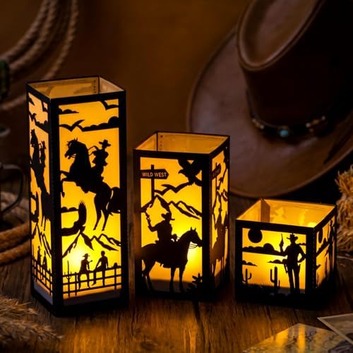 Rossesay 24 Pcs Western Lantern Centerpieces for Table Cowboy Party Decor by Rossesay