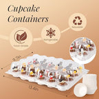 Bundle of 8 Packs Bento Cake Box with Cupcakes and Mini 24 Count Cupcake Containers 20 Pack for Wedding Birthday Party Baby Shower Baking Supplies - Image 7