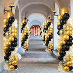 2 Sets Black and Gold Balloon Column Stand Kit with 100 Balloons Summer Adjustable Balloon Tower Stand with Bases for Floor Balloons Column Kit for Birthday Engaged Wedding Back to Shool Party Decor - Image 6