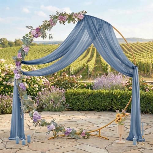 Pack of 1 Wedding Arch Drape Panel Fabric 30" x 50ft - Dusty Blue - Image 3