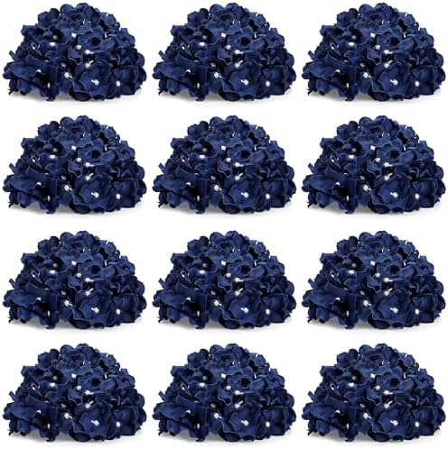 Navy Blue Hydrangea Flower Balls for Centerpieces - 12 PCS by DIYDOFUN