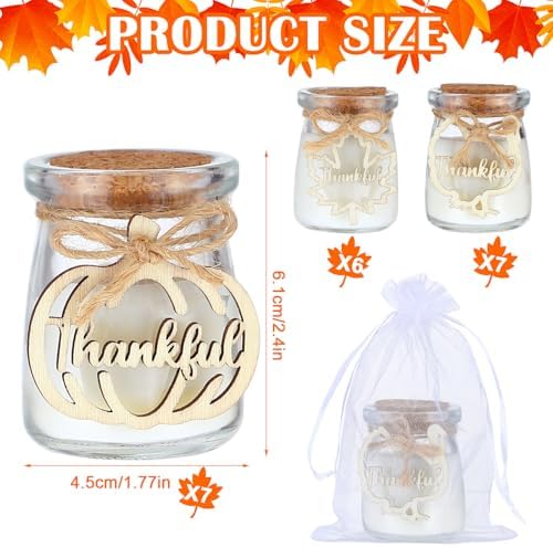 Tondiamo 20 Pcs Fall Candles Bluebell 1.42 oz with Wooden Thankful Tag - Image 2
