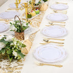DaYammi 150Pcs White Gold Plastic Plates & Gold Plastic Silverware Set - Image 5