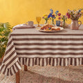 Tudomro Striped Tablecloth, Rectangle, Brown, Cream, 84'' X 60'' by Tudomro