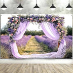 10X8FT Wedding Photography Backdrop Purple Lavender Floral Bridal Backdrop Anniversary Ceremony Wall Background Flower Girl Birthday Party Decorations Baby Shower Banner Mother's Day Photo Booth Props - Image 3