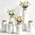 6 Pack Mason Jar Vases for Centerpieces, White Glass Flower Vase by LEYIQU