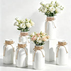 6 Pack Mason Jar Vases for Centerpieces, White Glass Flower Vase by LEYIQU