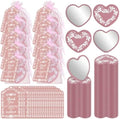50 Set Cielito Lindo Mexican Baby Shower Party Favors, Heart-Shaped Mirrors with Organza Bags & Thank You Cards, Pink Talavera Party Gifts Bulk for Guests Bridal Shower Wedding Gender Reveal Party by Elasign