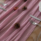 10Pcs Dusty Rose Cheesecloth Table Runner 120 Inches for Party Home Decor - Image 3