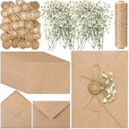 100 Sets Wedding Invitation Kit Vellum Jackets for 5x7 Inch Brown by Unknown