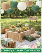 Treela 48 Pcs Paper Lanterns Party Decorations Round, Dark Green - Image 5