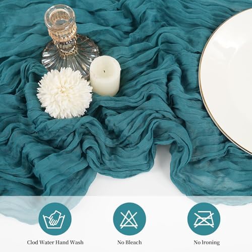20 Pack Cheesecloth Table Runner 17 x 108 Inch, Teal - Image 4