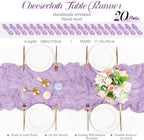 Teruntrue 20 Pack Lilac Cheesecloth Table Runner 17x108 Inch, Boho Gauze Sheer Fabric Cheese Cloth Table Runners for Wedding Party Bridal Shower Baby Shower Birthday Home Decor Garden Farmhouse - Image 2