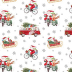 Jillson Roberts Kids Christmas Wrapping Paper Roll Bundle (25 sq ft per roll, 100 Total Sq Ft) Out for Delivery, Bright Santa, Christmas Cats in Cars, Christmas Shark, 4 Pack - Image 3