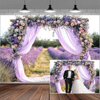 10X8FT Wedding Photography Backdrop Purple Lavender Floral Bridal Backdrop Anniversary Ceremony Wall Background Flower Girl Birthday Party Decorations Baby Shower Banner Mother's Day Photo Booth Props - Image 2