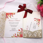 AdasBridal 25Pcs 250GSM Tri-Fold Glitter Wedding Invitations with RSVP Card - Image 2