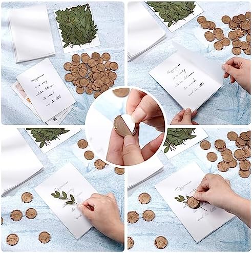 Tigeen 100 Set Wedding Invitations Wraps Vellum Jackets Eucalyptus Seal - Image 4