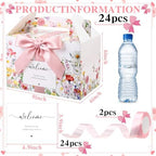 Jaloro 24 Sets Wildflower Wedding Welcome Box with Ribbon and Label 9x6x6'' Large Gable Boxes Paper Goodie Boxes Welcome Favor Kit for Wedding Bridesmaid Gift Bridal Baby Shower Birthday Party - Image 2