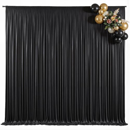 30x12ft Black Backdrop Curtains for Parties Wrinkle Free Fabric Backdrop Curtain Wedding Photo Drapes Backdrop for Birthday Party Baby Shower Bridal Shower Photography Stage Back Drop 6 Panels 5x12FT - Image 2
