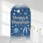 Serencatcher 7.2ft Denim & Diamonds Arch Backdrop Cover Arch Covers by Serencatcher