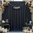 gogoparti 30x12ft Black Backdrop Curtain for Wedding Parties, 6 Panels (5x12 ft Each) Wrinkle-Free Dackdrop Curtains, Silky Draping Fabric for Birthday Party, Baby Shower, Photo Background - Image 5