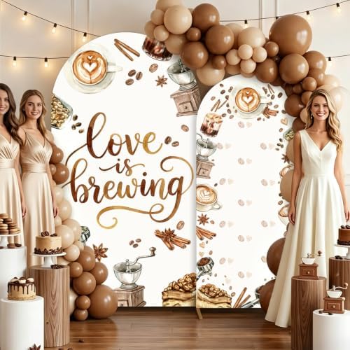 Serencatcher 7.2ft 6ft Love Brewing Arch Backdrop Covers Set of 2 - Image 5