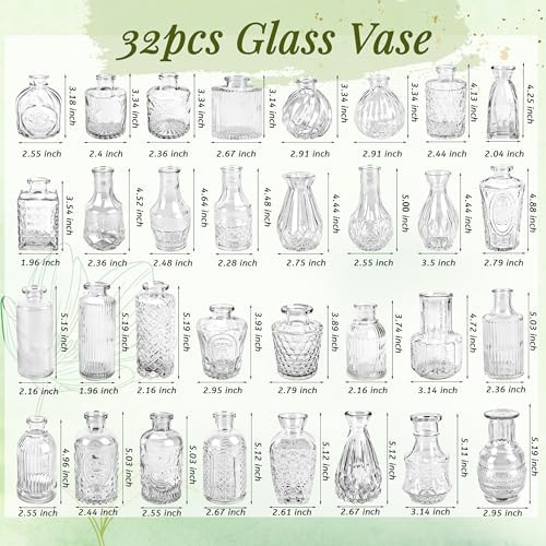 Der Rose 32pcs Clear Bud Vases in Bulk Glass vases for Centerpieces Decor - Image 3